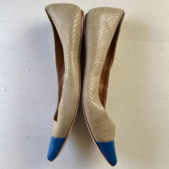 Ann Taylor Slip On Leather Pointed Cap Toe Ballet Flats Size 7 - Picture 8 of 12